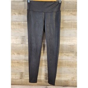Athleta Yoga Pants Leggings Snakeskin Printed Small Black Activewear